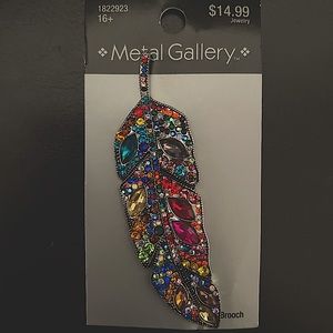 Hobby Lobby Brooch Bejeweled Feather
